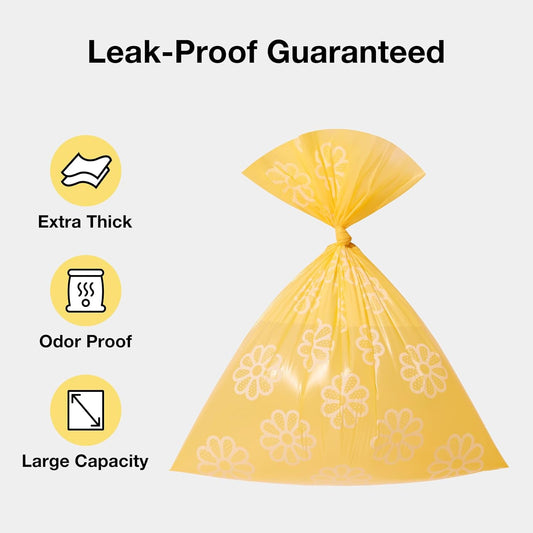 Dog Poop Bag Dispenser with Daisy Scented Waste Bags Leak-Proof and Extra Thick Poop Bags for Dog Walking and Cat Litter 1 Holder and 105 Bags (7 Refill Rolls)