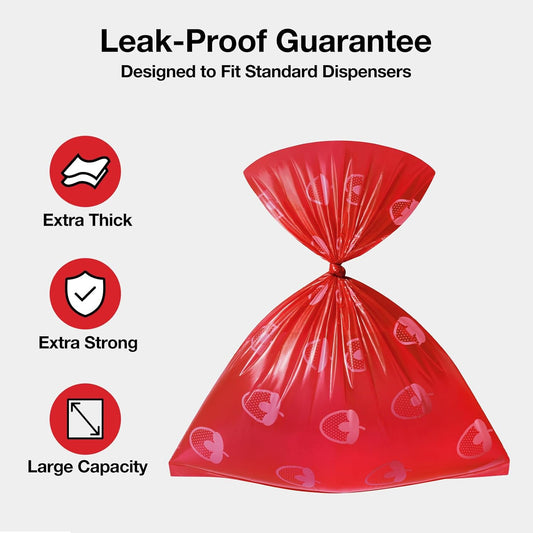 Strawberry Scented Dog Poop Bags 36 Refill Rolls, 540 Bags