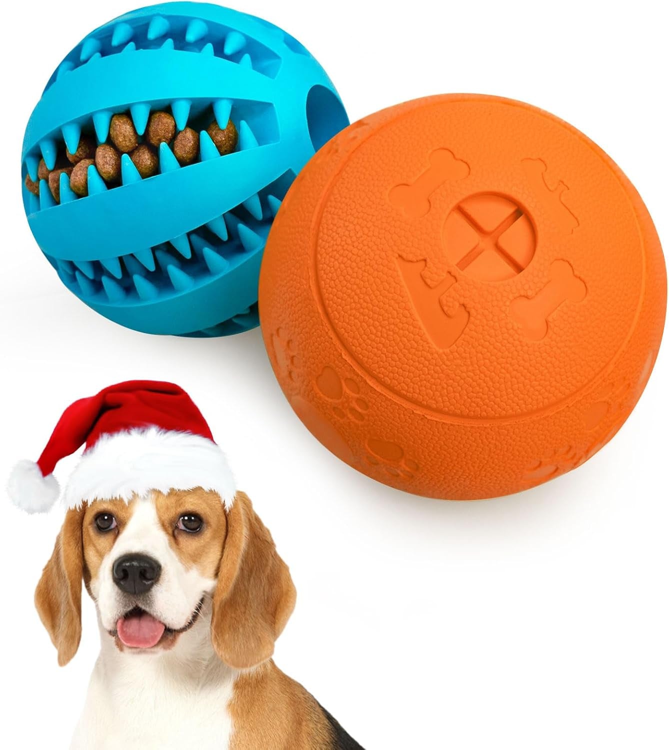 Dog Treat Ball Blue-2.75‘’, Orange-3.14‘’