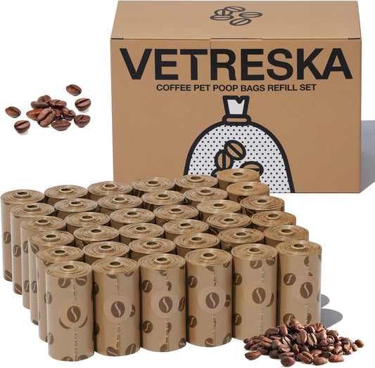 Coffee Scented Dog Poop Bags 36 Refill Rolls, 540 Bags