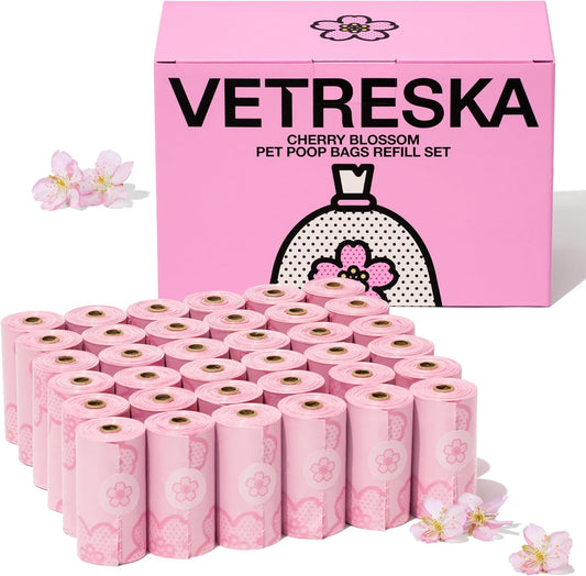 Cherry Blossom Scented Dog Poop Bags 36 Refill Rolls, 540 Bags