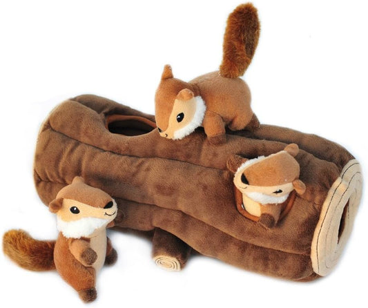 Chipmunk Log - Plush Dog Puzzle