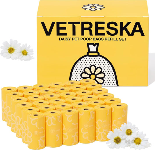 Daisy Scented Dog Poop Bags 36 Refill Rolls, 540 Bags