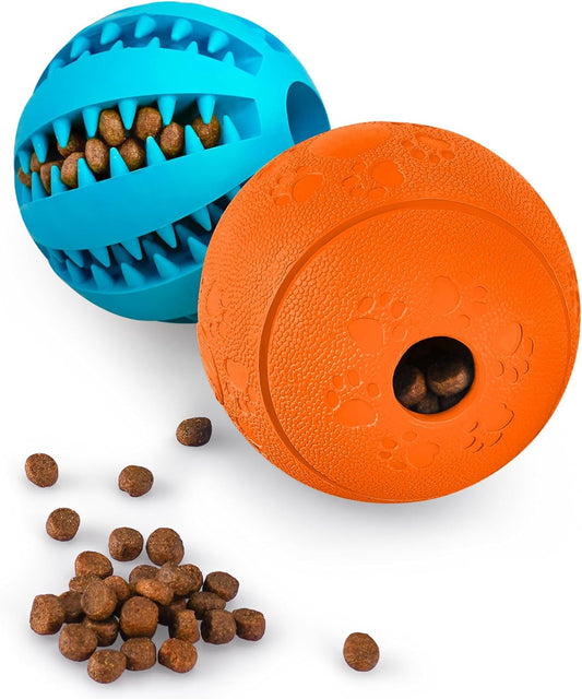 Dog Treat Ball Blue-2.75‘’, Orange-3.14‘’
